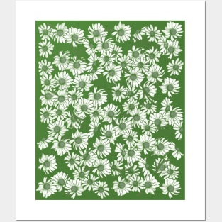 Spring Green daisies Posters and Art